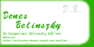 denes belinszky business card